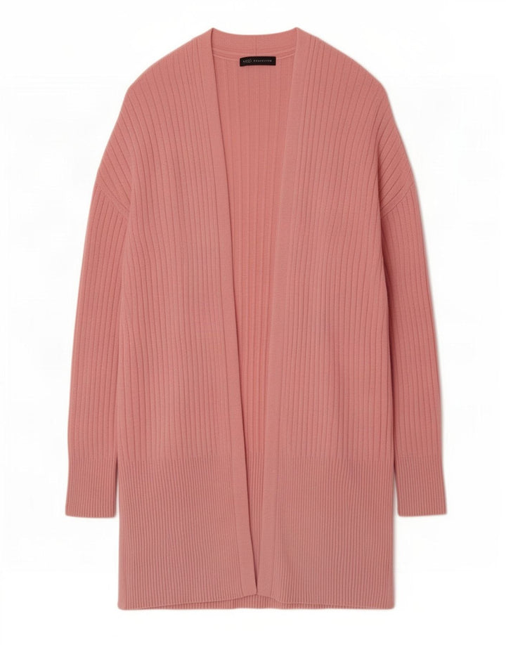 Marks & Spencer Damen Longline Open Cardigan Pullover UK 14 Mittelrosa