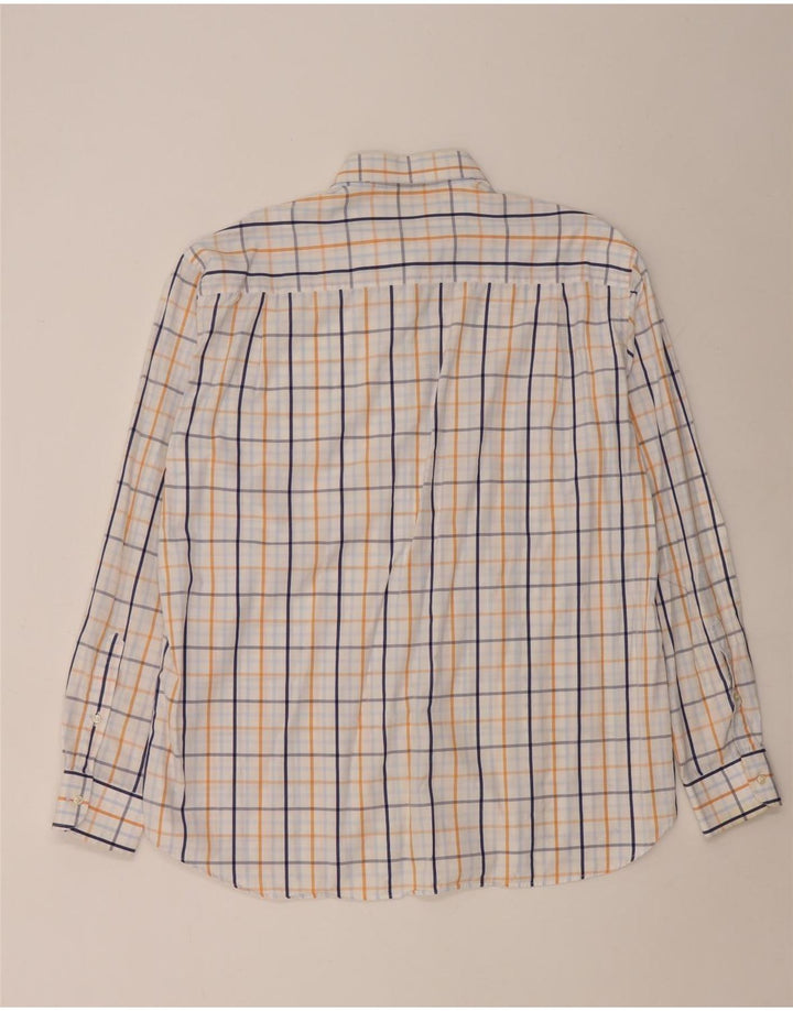 Paul & Shark Herrenhemd Größe 44 XL weiß karierte Baumwolle