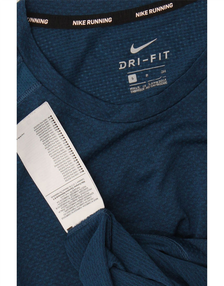 NIKE Mens Dri Fit T-Shirt Top Small Navy Blue Polyester