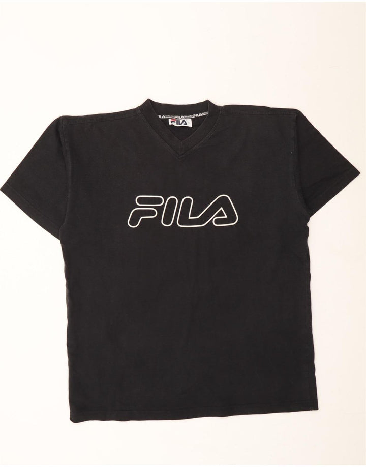 FILA Mens Graphic T-Shirt Top XL Black Cotton Vintage Fila and Second-Hand Fila from Messina Hembry 