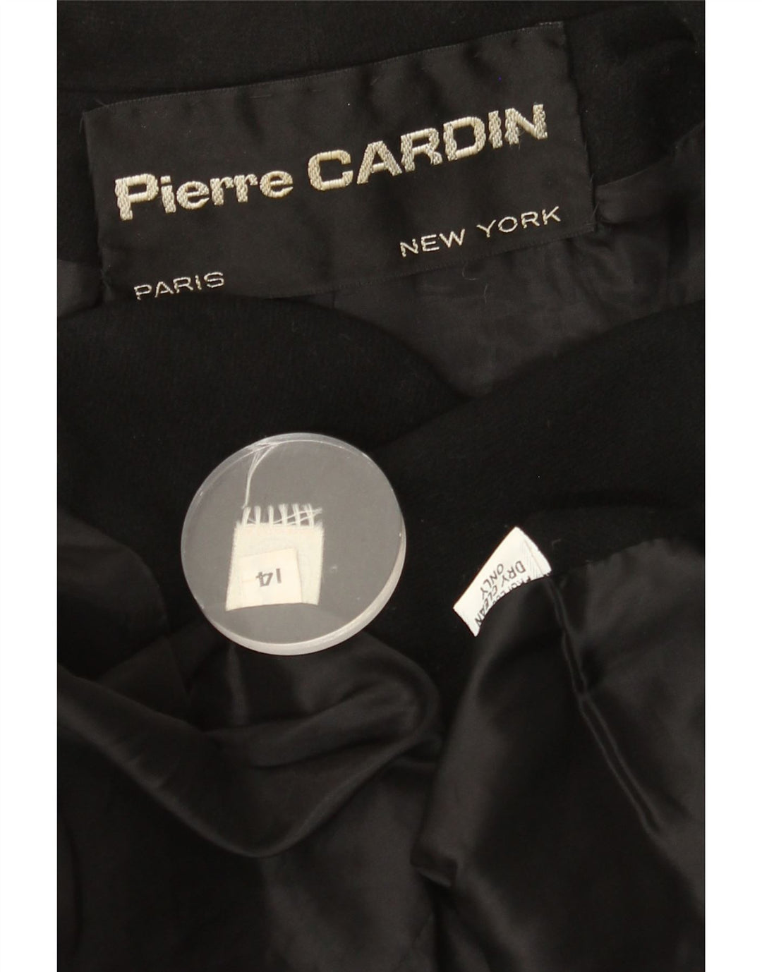 PIERRE CARDIN Womens Paris Crop 2 Button Blazer Jacket UK 14 Medium Black