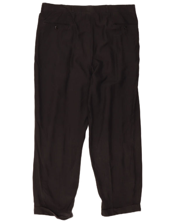Hugo Boss Herren-Anzughose mit Pegged-Anzug, EU 56, 3XL, W40, L31, schwarze Seide, klassisch