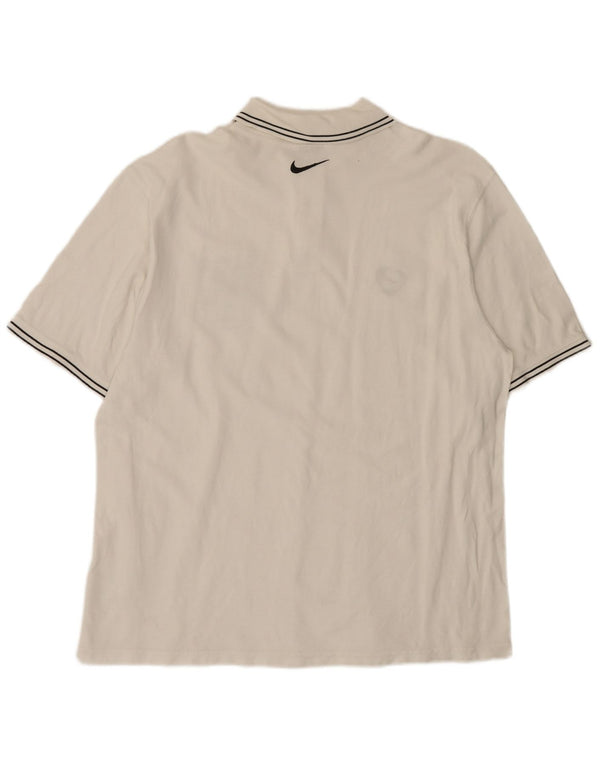 Nike Herren-Poloshirt mit Grafik, XL, weiße Baumwolle