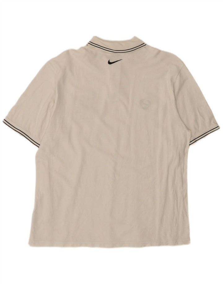 Nike Herren-Poloshirt mit Grafik, XL, weiße Baumwolle