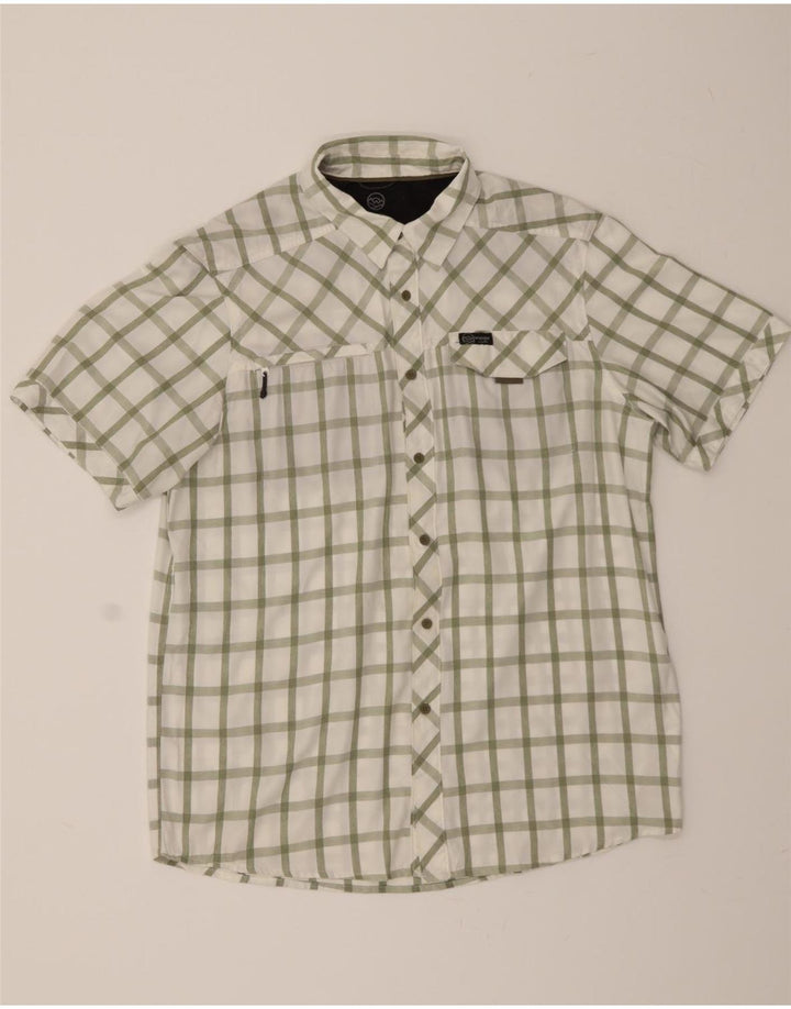 WRANGLER Mens Regular Fit Short Sleeve Shirt Large Green Check Polyester Vintage Wrangler and Second-Hand Wrangler from Messina Hembry 