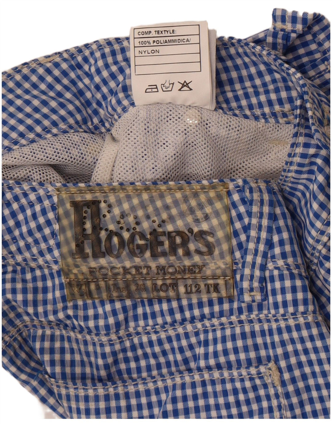 Roy Rogers Chino-Shorts für Jungen, 11–12 Jahre, W26, blaues Gingham-Polyamid