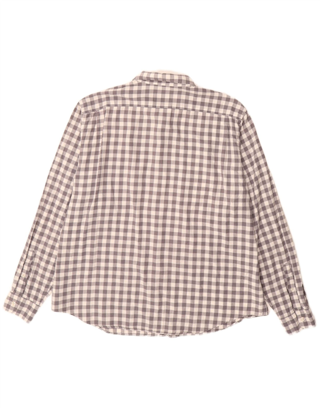 Lacoste Herren-Hemd mit klassischer Passform, Größe 46 2XL, graue Gingham-Baumwolle