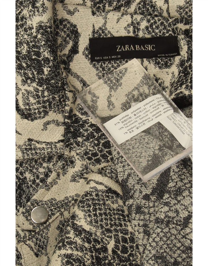 ZARA Womens Bomber Jacket UK 10 Small Grey Animal Print Polyester Vintage Zara and Second-Hand Zara from Messina Hembry 