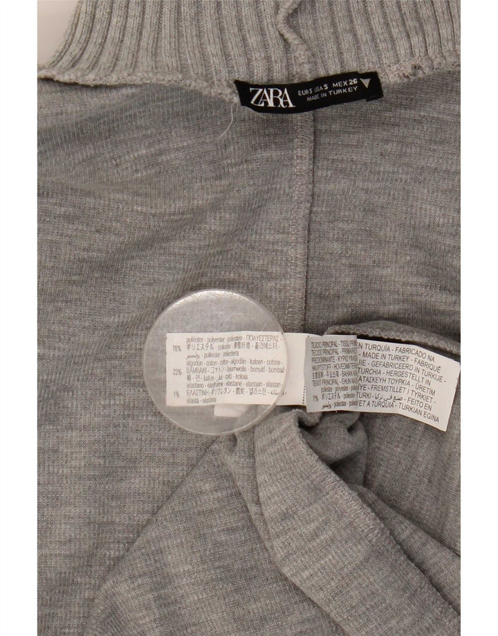 Zara Damen Weste Tank Top UK 10 Small Grau Polyester
