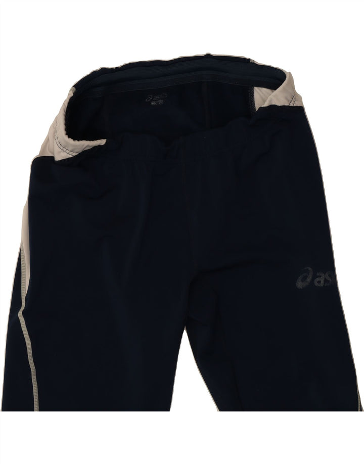 ASICS Womens Tracksuit Trousers UK 12 Medium Navy Blue Colourblock Vintage Asics and Second-Hand Asics from Messina Hembry 
