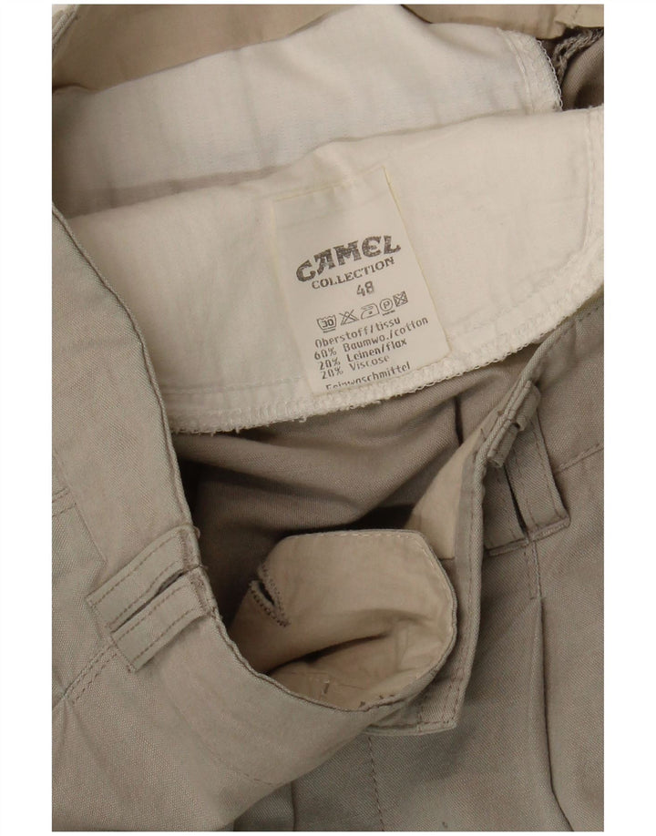 Camel Herren-Chinohose mit Pegged, Größe 48, Größe M, W32, L32, Beige, Baumwolle