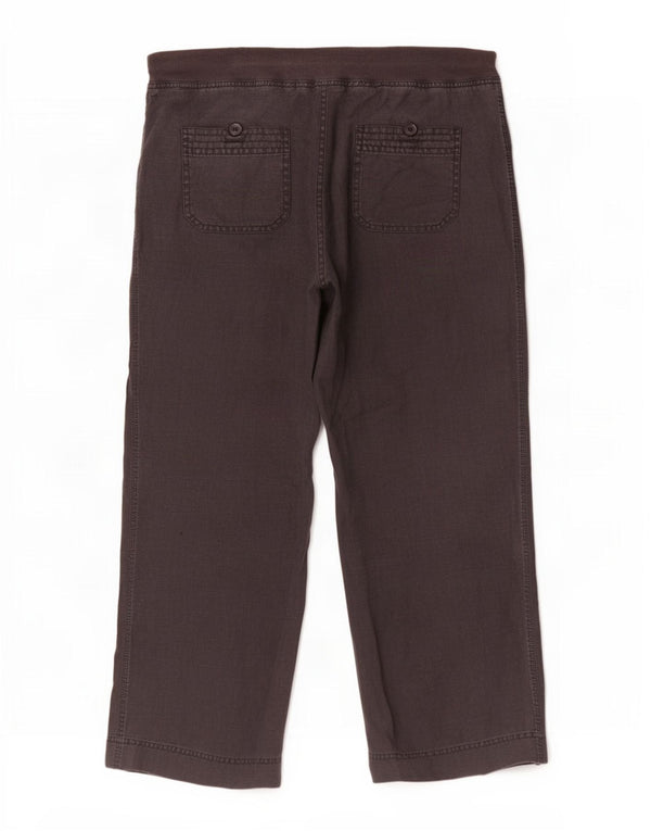 Marks & Spencer Damen-Hose mit weitem Bein, kurz geschnitten, UK 12, M, W30, L24, Schwarz