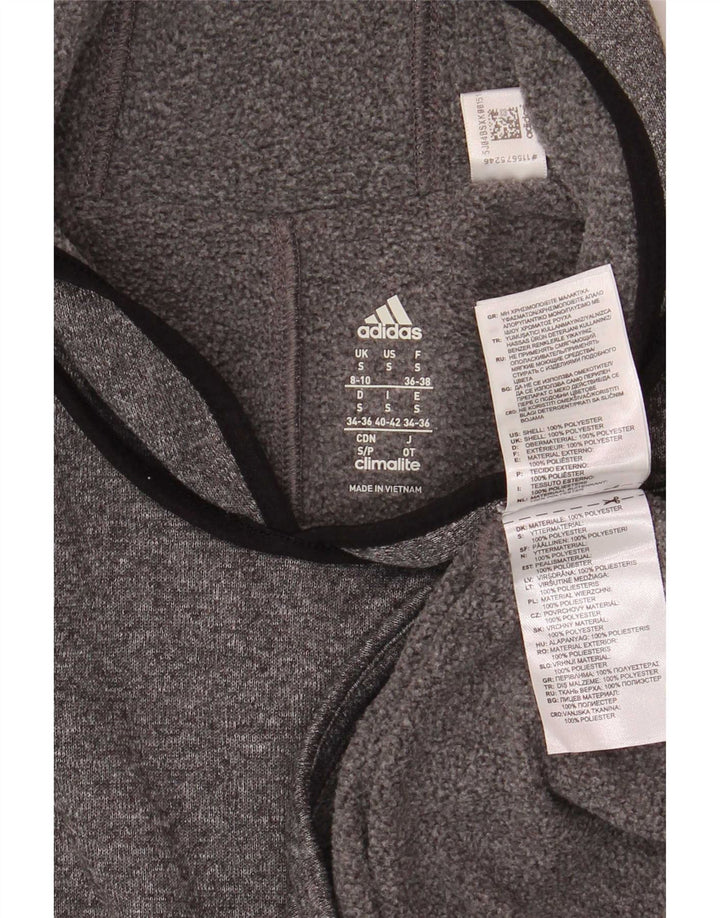 Adidas Damen Climalite Hoodie Pullover UK 8/10 Small Grau Polyester