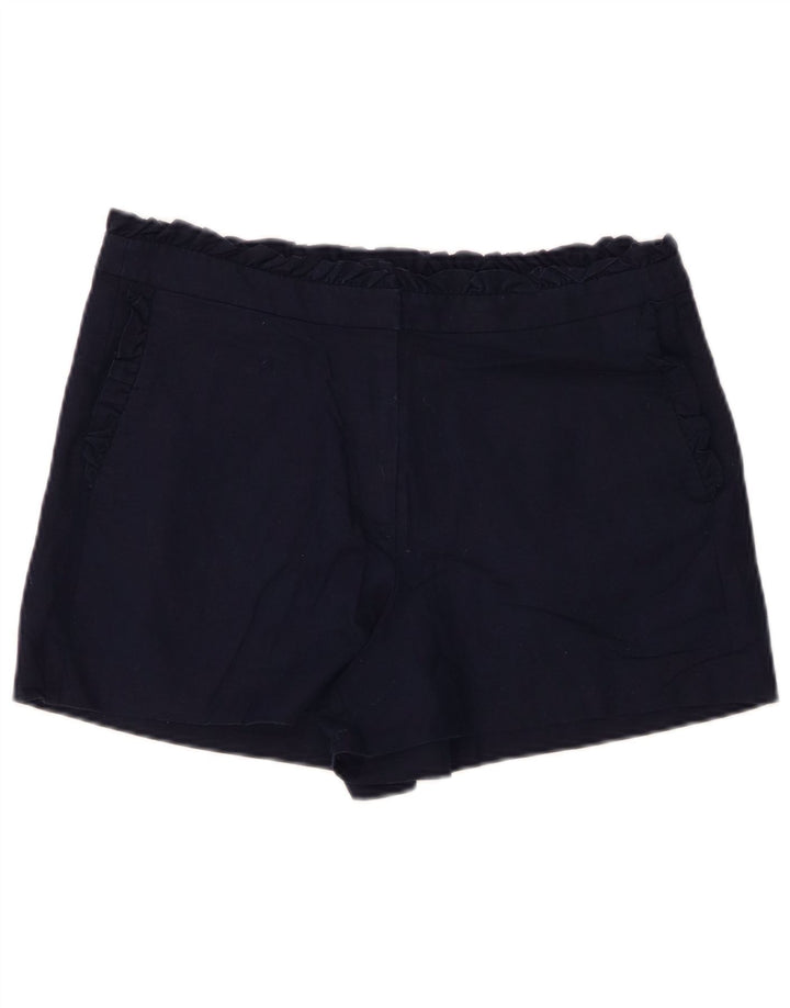 J. CREW Damen-Chinoshorts mit hoher Taille, US 10, Größe L, W30, marineblaues Leinen
