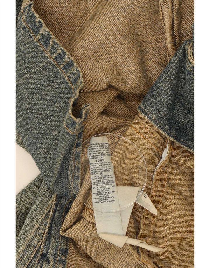 Zara Damen Trafaluc 2 Button Denim Blazer Jacke UK 12 Mittelblaue Baumwolle