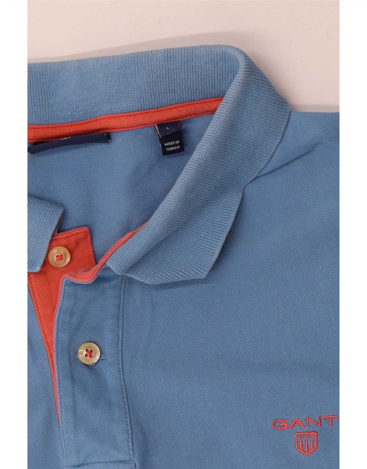 Gant Herren-Poloshirt, große blaue Baumwolle
