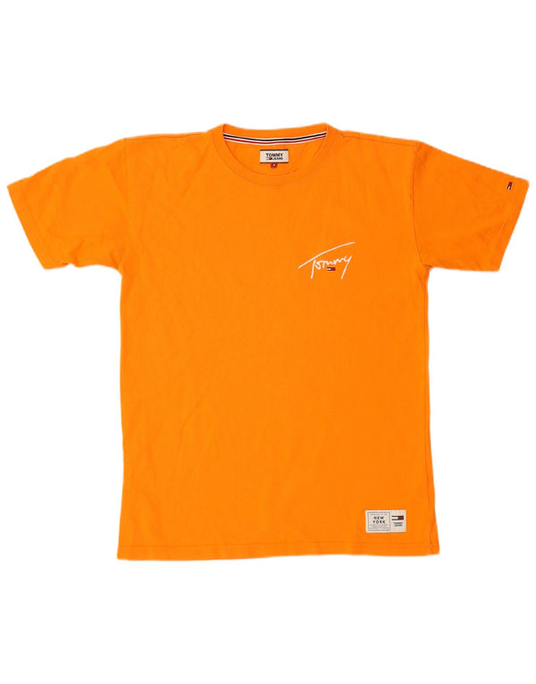 Tommy Hilfiger Herren-T-Shirt mit Grafik, Größe S, Orange, Baumwolle