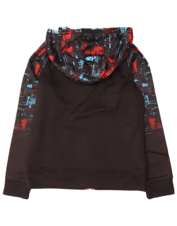 Puma Jungen-Kapuzenpullover mit Reißverschluss, 14–15 Jahre, groß, schwarzes geometrisches Polyester