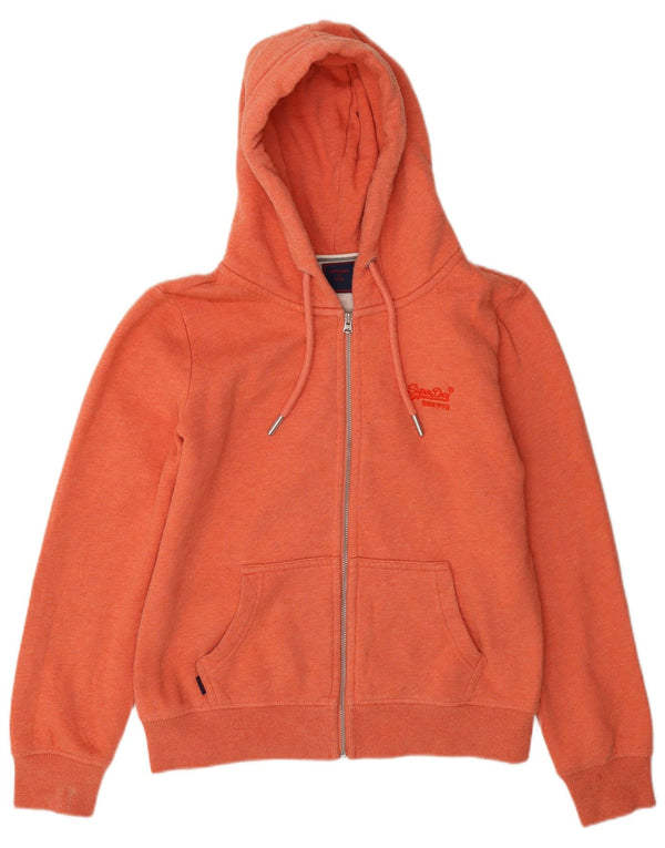 Superdry Damen-Übergroßer Kapuzenpullover mit Reißverschluss, UK 12, Mittelorange, Baumwolle