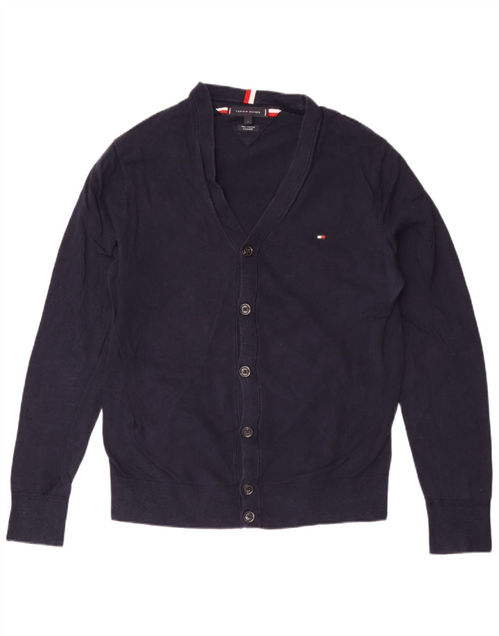 Tommy Hilfiger Herren-Strickjacke, groß, marineblau, Baumwolle
