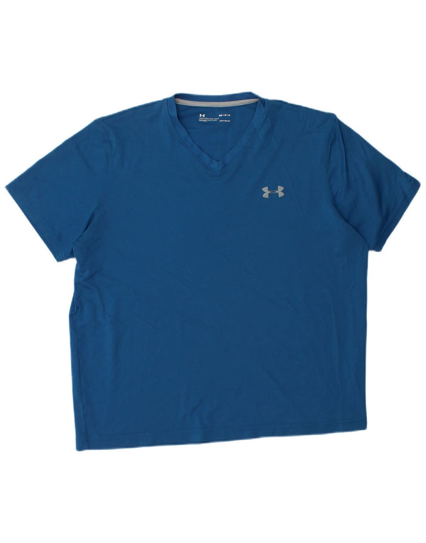 Under Armour Mens Heat Gear T-Shirt Top Medium Blue