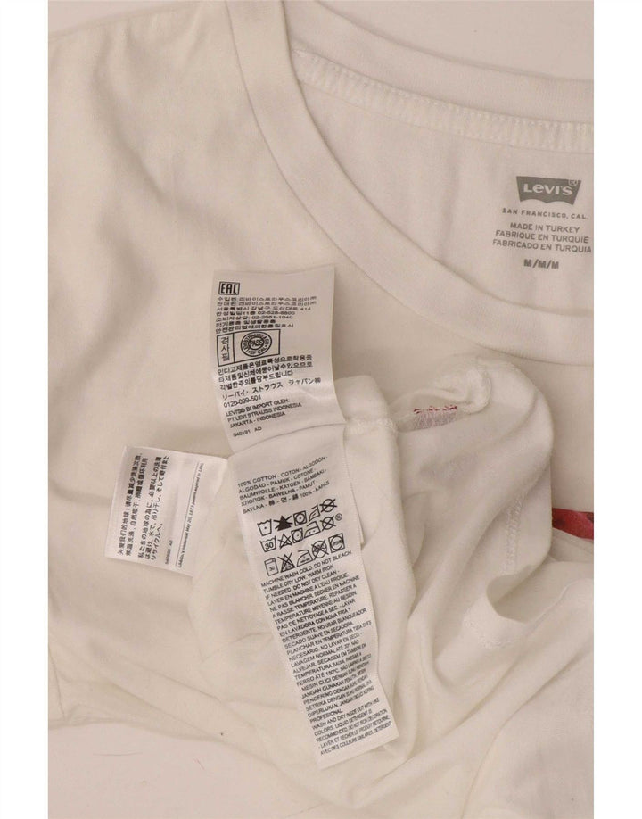 Levi's Damen-T-Shirt mit Grafik, UK 12, mittelweiße Baumwolle