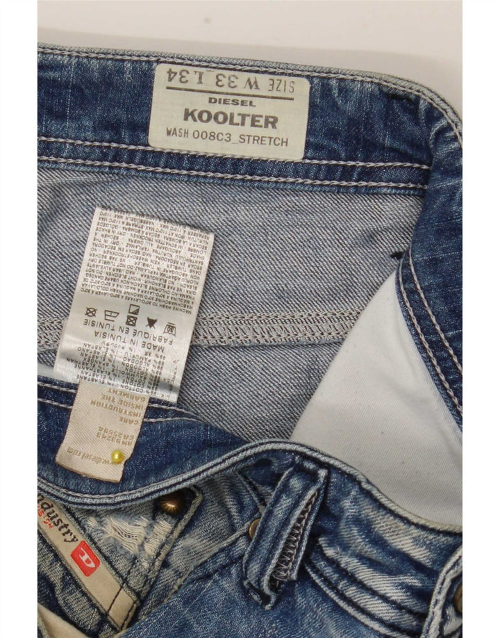Diesel Herren Koolter Straight Jeans W33 L34 Blaue Baumwolle