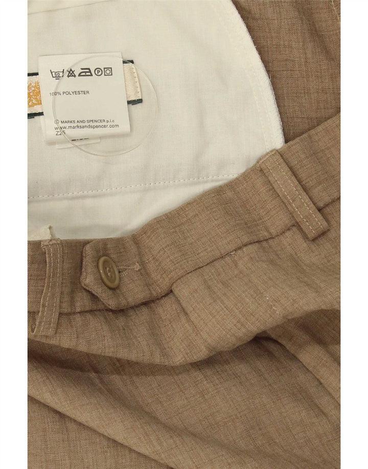 Gerade Herren-Anzughose von Marks & Spencer, W38, L27, Beige, Polyester