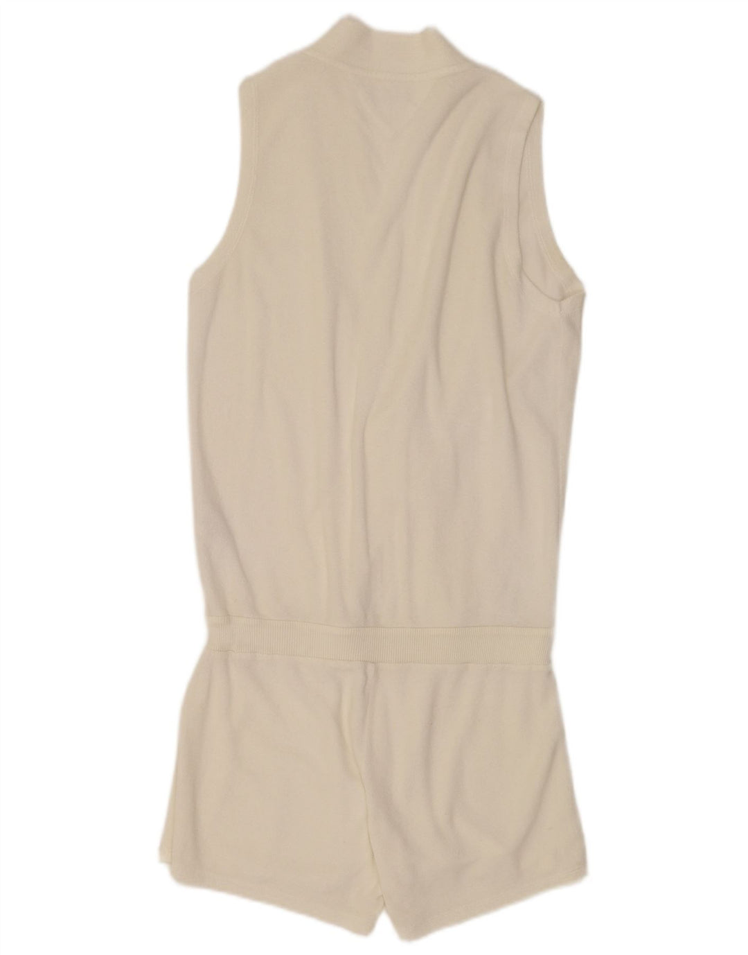Tommy Hilfiger Damen ärmelloser Playsuit UK 10 Small Weiße Baumwolle