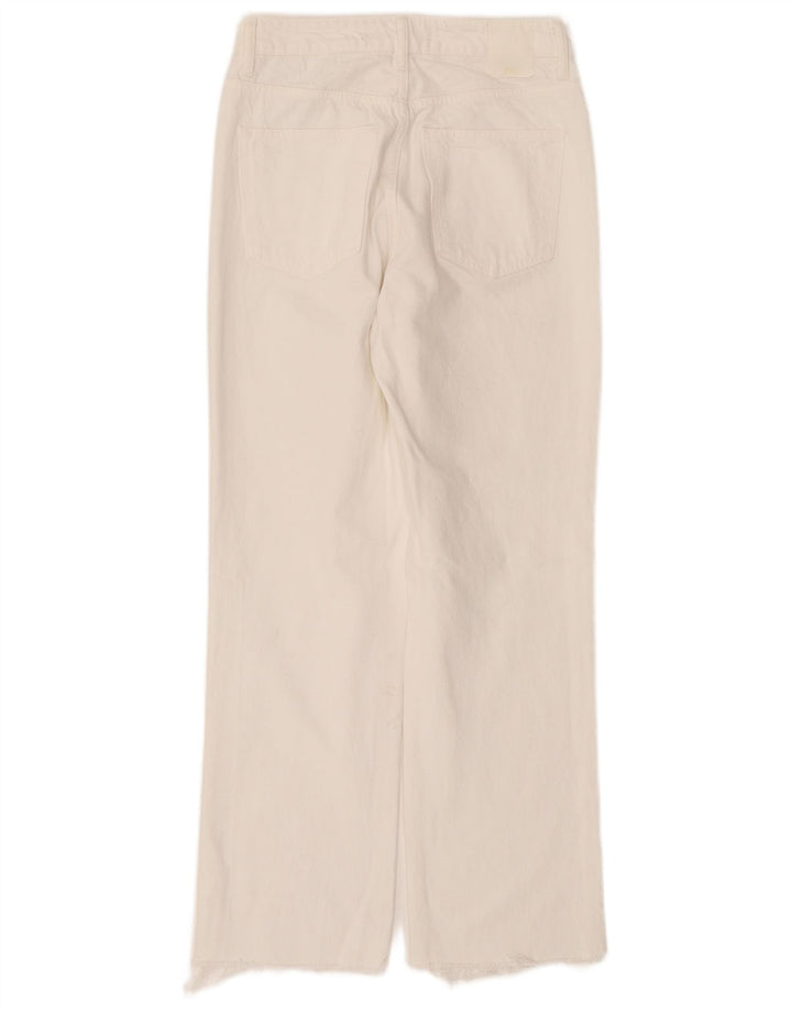 Zara Damen Straight Jeans EU 38 Small W28 L28 Weiße Baumwolle