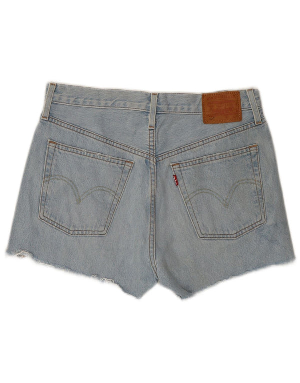 LEVI'S Damen 501 High Rise Denim Shorts W26 Small Blaue Baumwolle