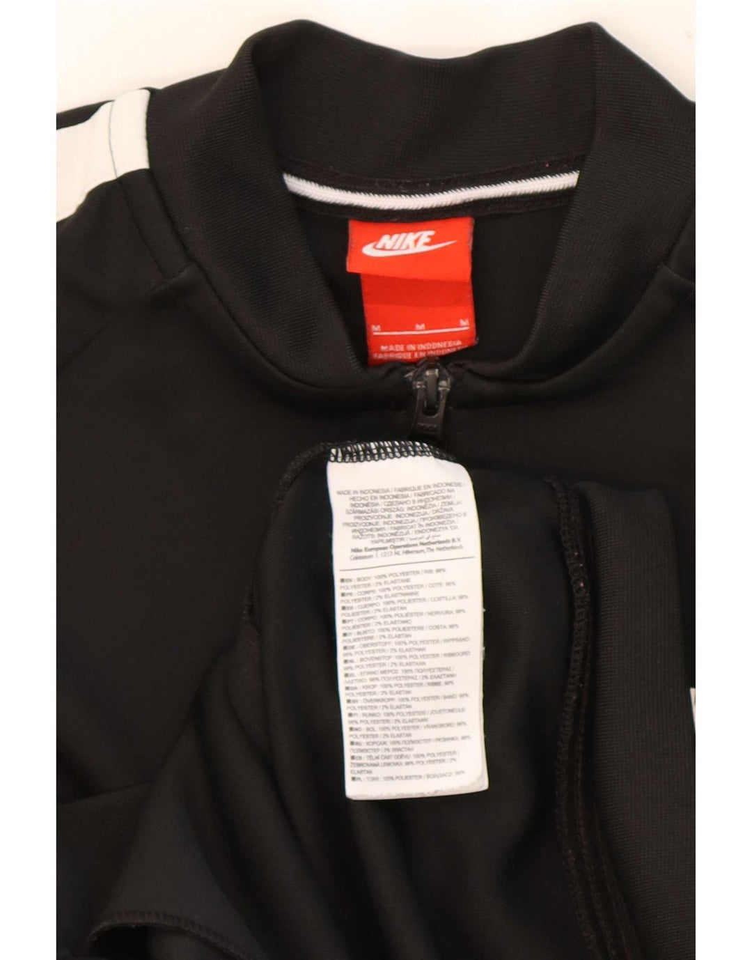 Nike Herren-Trainingsanzug-Top-Jacke aus mittelschwarzem Colourblock-Polyester