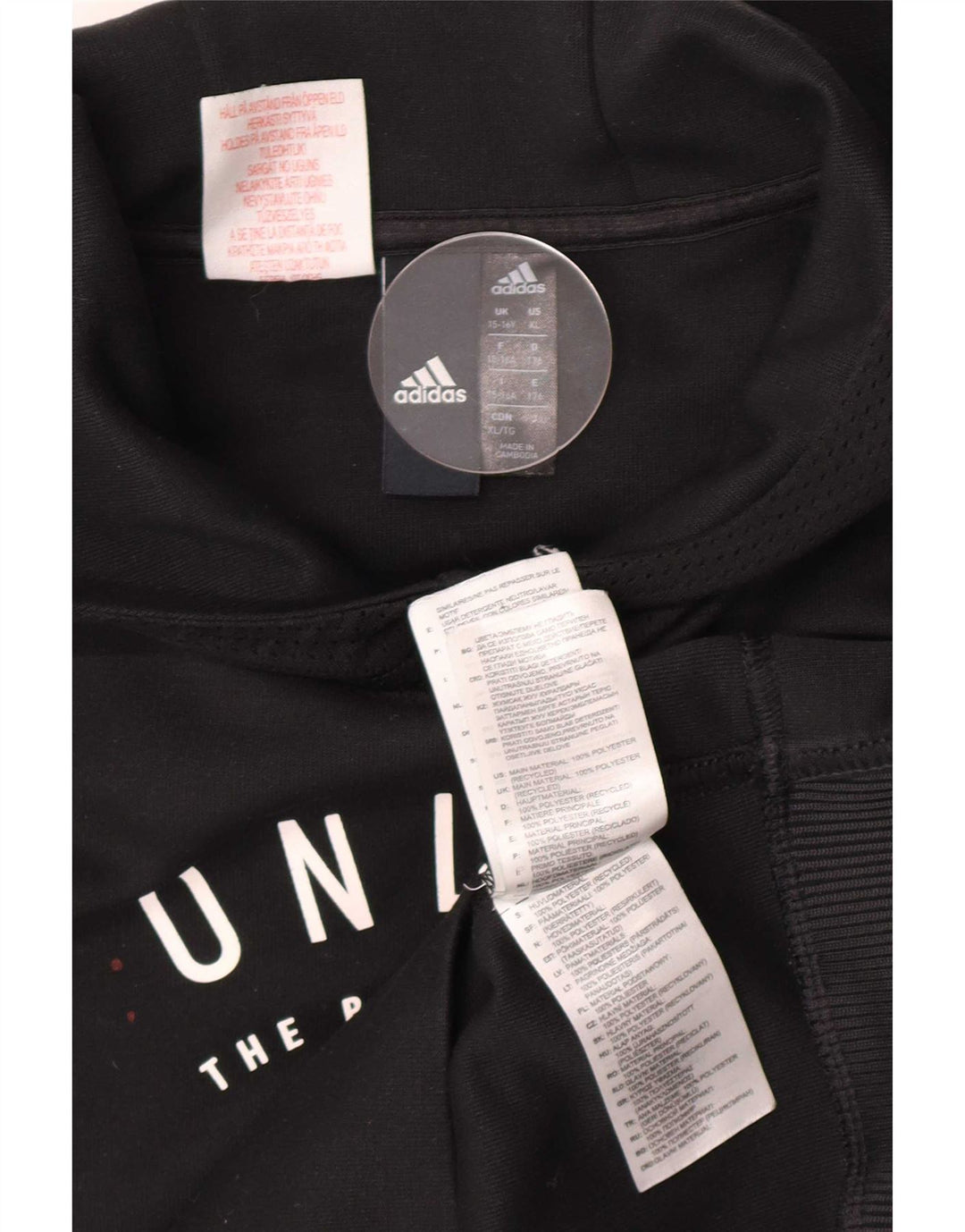 Adidas Jungen Graphic Hoodie Pullover 15–16 Jahre, schwarzes Polyester