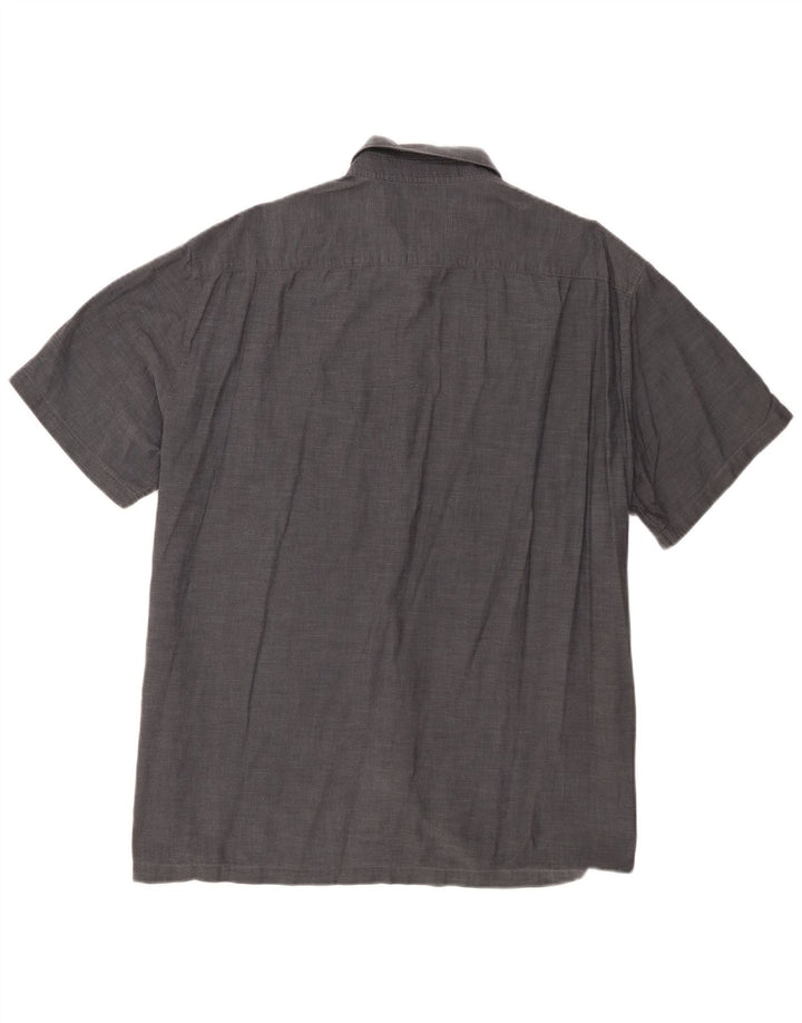 Hugo Boss Herren Kurzarmhemd XL Grau Baumwolle