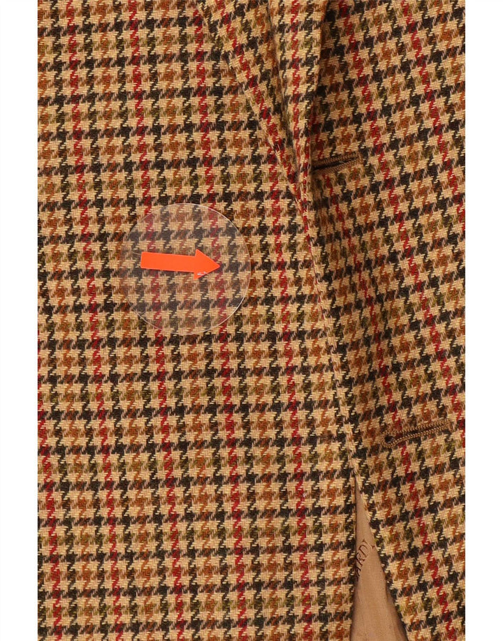 Trussardi Herren Blazer Jacke IT 50 Große braune Hahnentrittwolle