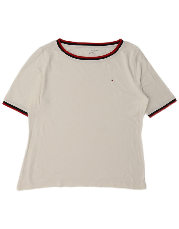 Tommy Hilfiger Damen Kurzarm-T-Shirt mit normaler Passform, UK 18 XL, Weiß
