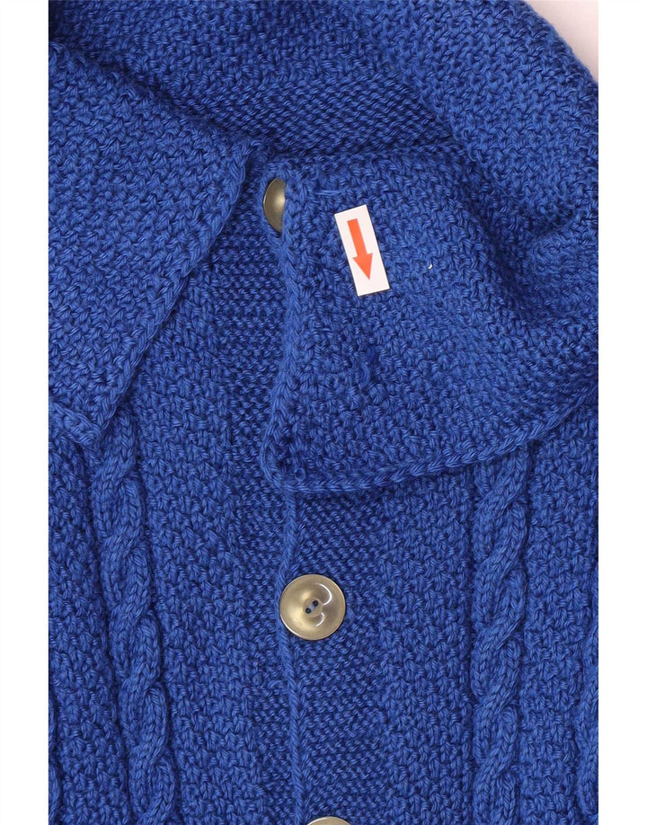 Vintage Herren Cardigan Pullover Mittelblau