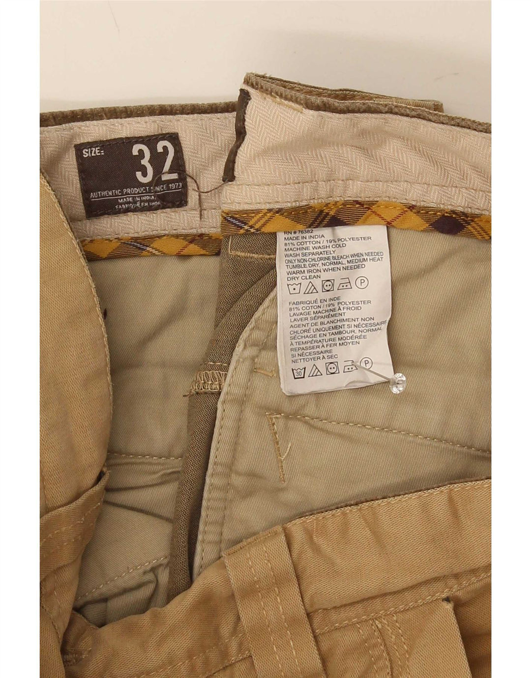 Timberland Herren Cargohose W32 L33 Khaki Baumwolle