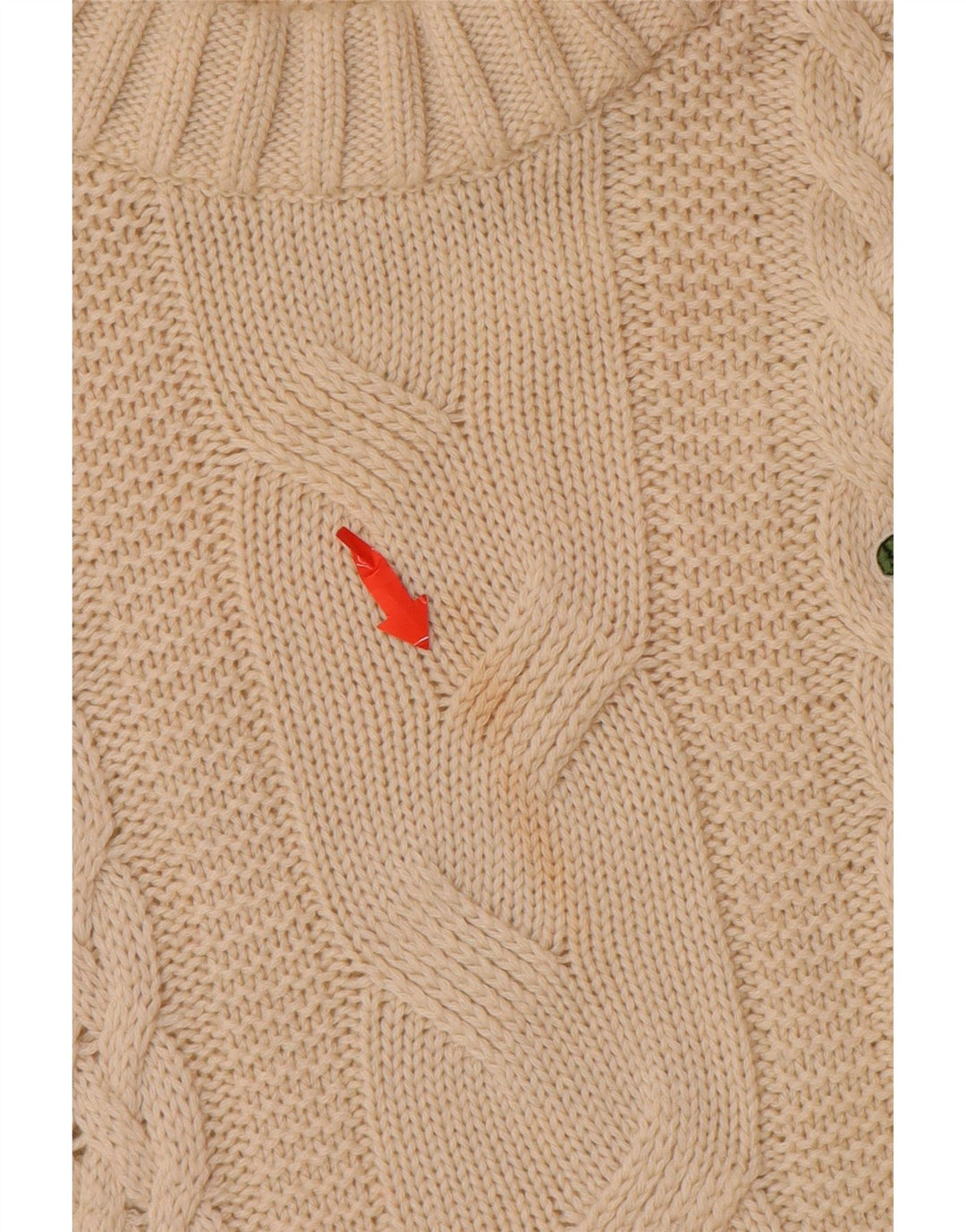 LACOSTE Damen-Pullover mit Rundhalsausschnitt, Größe 38, mittelbeige Wolle