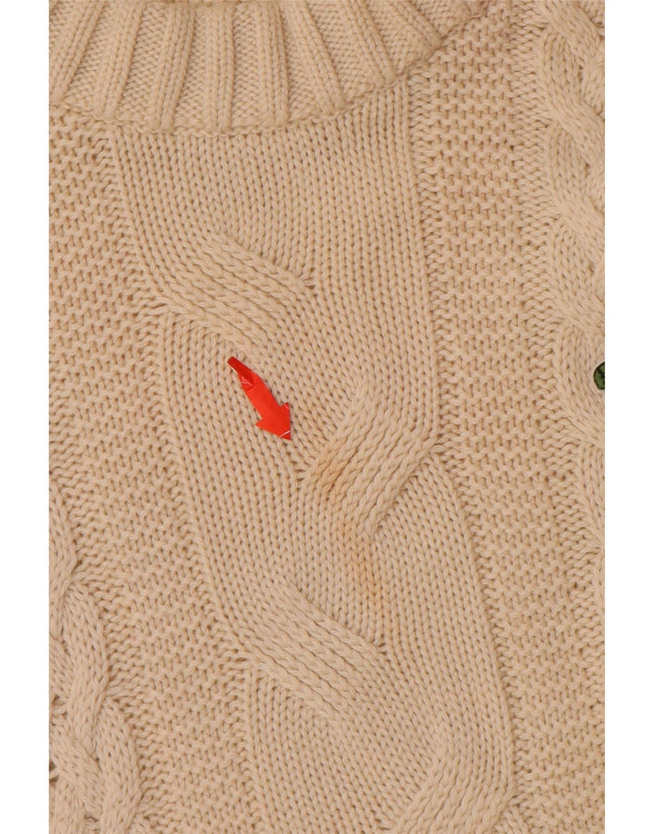 LACOSTE Damen-Pullover mit Rundhalsausschnitt, Größe 38, mittelbeige Wolle