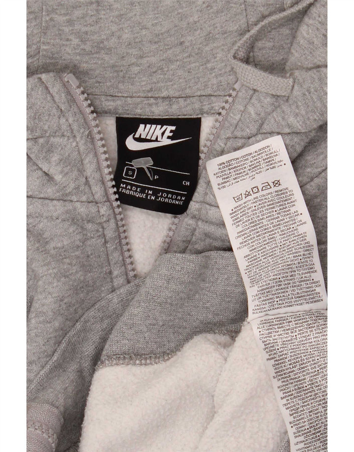 Nike Herren-Kapuzenpullover mit Reißverschluss, klein, graue Baumwolle