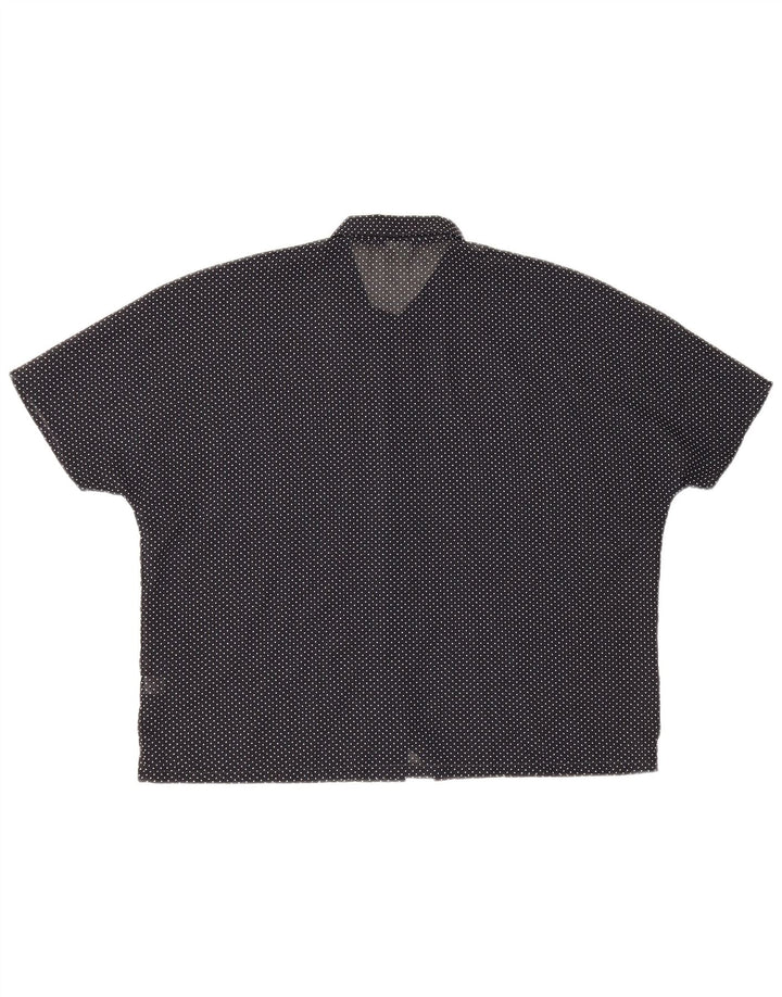 Benetton Damen Kurzarmhemd UK 20 2XL Schwarz gepunktetes Polyester