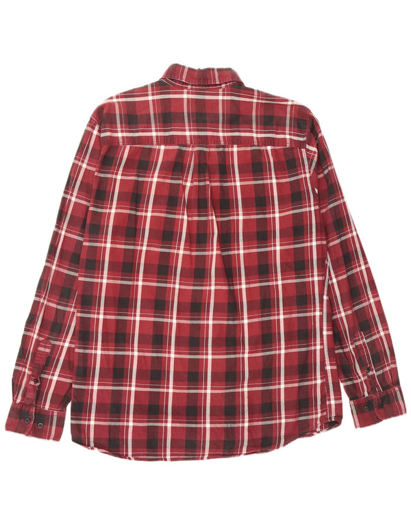 Jack & Jones Damen-Flanellhemd mit schmaler Passform, groß, burgunderrot, kariert, Baumwolle