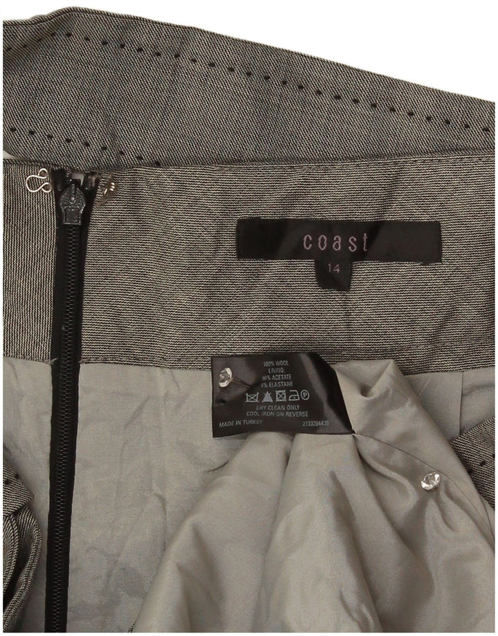 Coast Damen Bleistiftrock UK 14 Large W32 Graue Wolle
