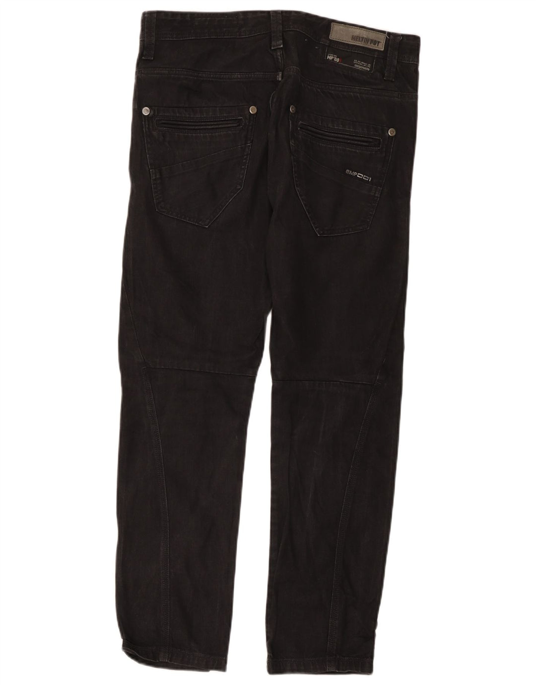 Meltin' Pot Herren Straight Jeans W33 L32 Schwarze Baumwolle