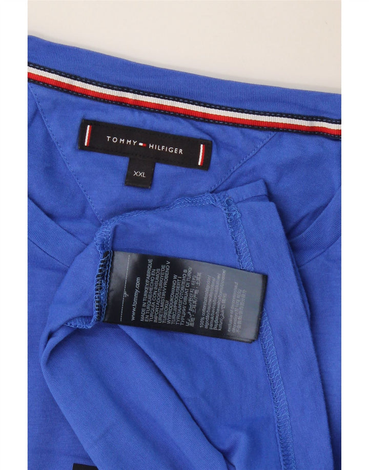 TOMMY HILFIGER Herren Grafik T-Shirt Top 2XL Blau Baumwolle