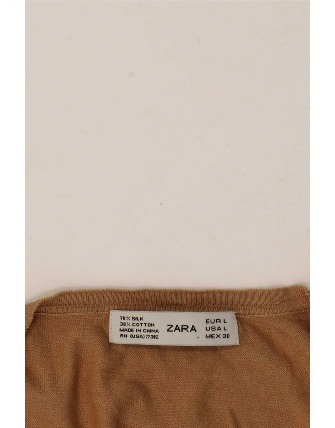 Zara Damen-Cardigan-Pullover UK 16 Large Beige Seide