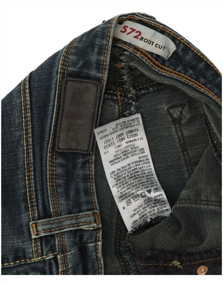 LEVI'S Damen 572 Bootcut Jeans W32 L29 Blaue Baumwolle