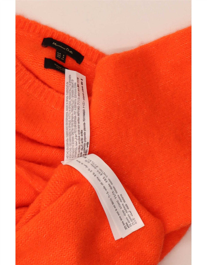 Massimo Dutti Damen-Pullover, übergroß, Rundhalsausschnitt, Gr. 10, Größe S, Orange