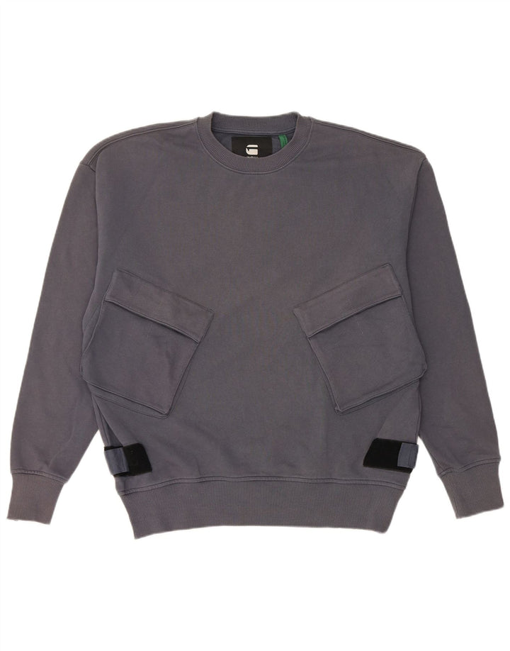 G-Star Herren-Sweatshirt, Pullover, groß, marineblau, Baumwolle